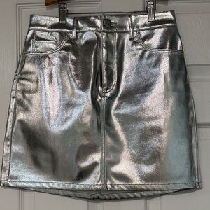 Loft Silver Metallic Skirt